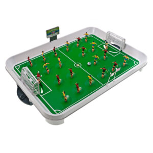 Joc fotbal de masa cu jucatori pe arc, set complet cu 22 figurine si tabla de scor, 50x37x13 cm