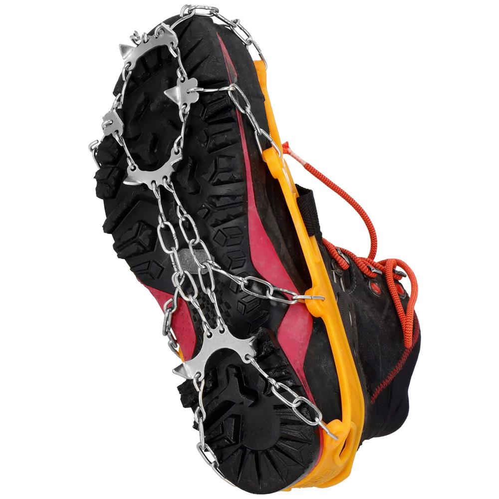 Crampoane antiderapante pentru incaltaminte, marimea M 36-40, cu 8 pini, otel si TPE, galben - imagine 6