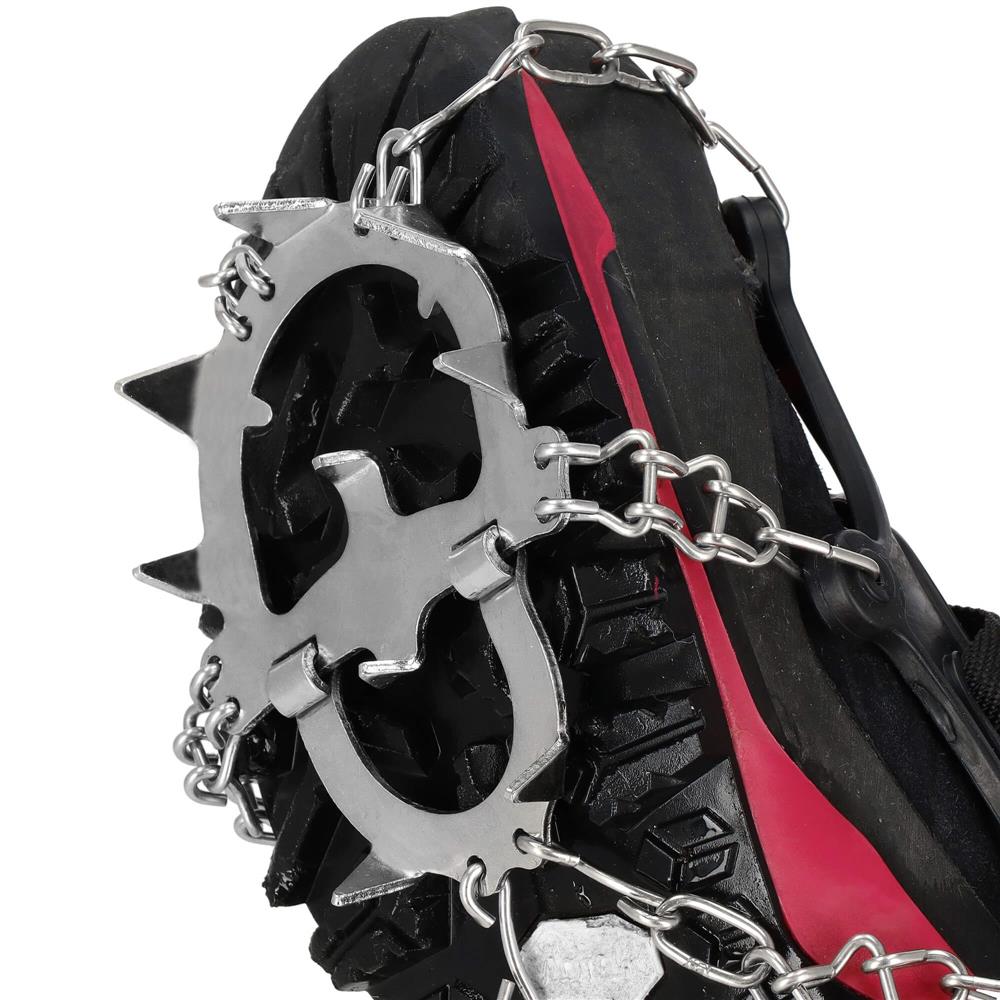 Crampoane antiderapante pentru incaltaminte, marimea M 36-40, cu 13 pini, otel si TPE, negru - imagine 2