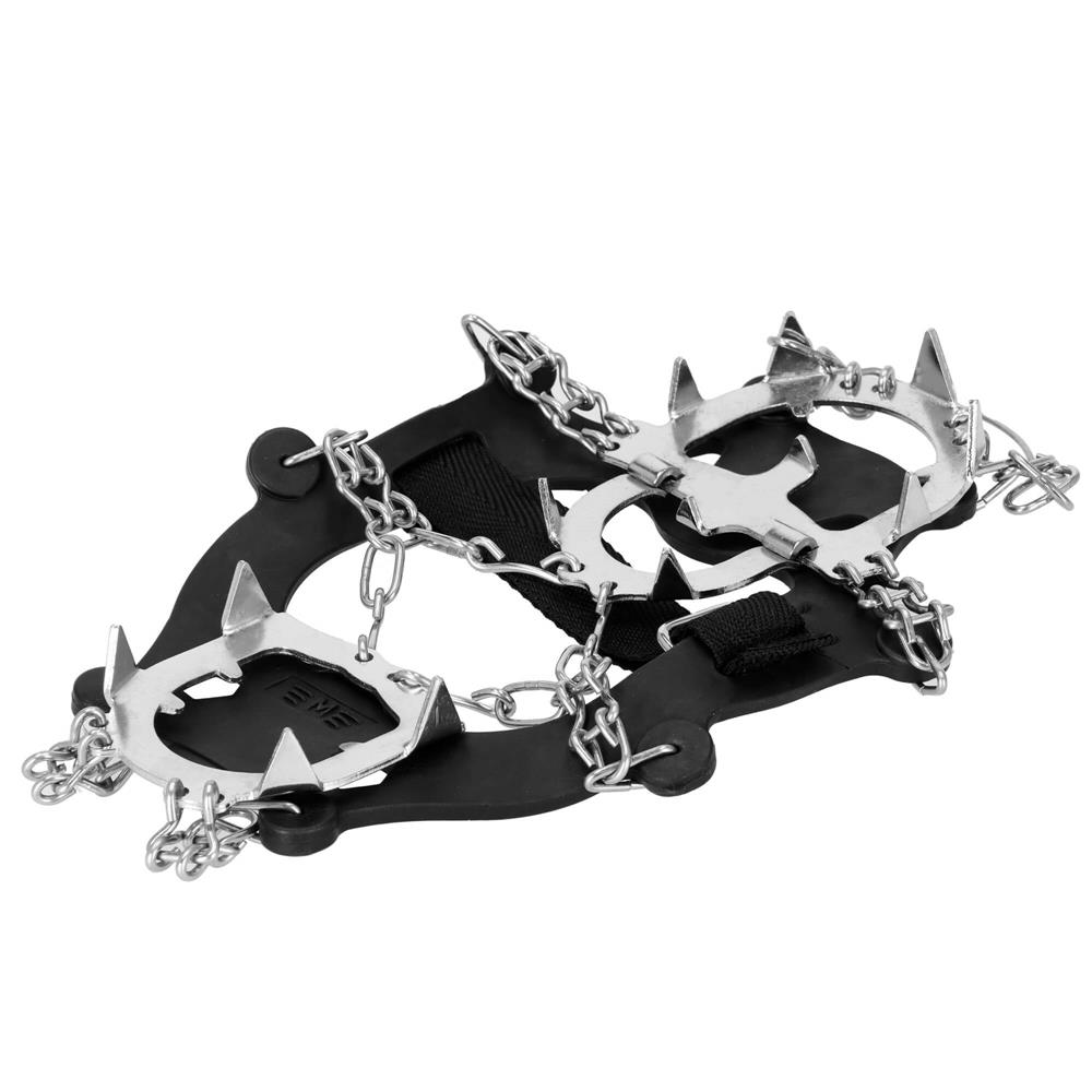 Crampoane antiderapante pentru incaltaminte, marimea M 36-40, cu 13 pini, otel si TPE, negru - imagine 4