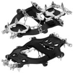 Crampoane antiderapante pentru incaltaminte, marimea M 36-40, cu 13 pini, otel si TPE, negru