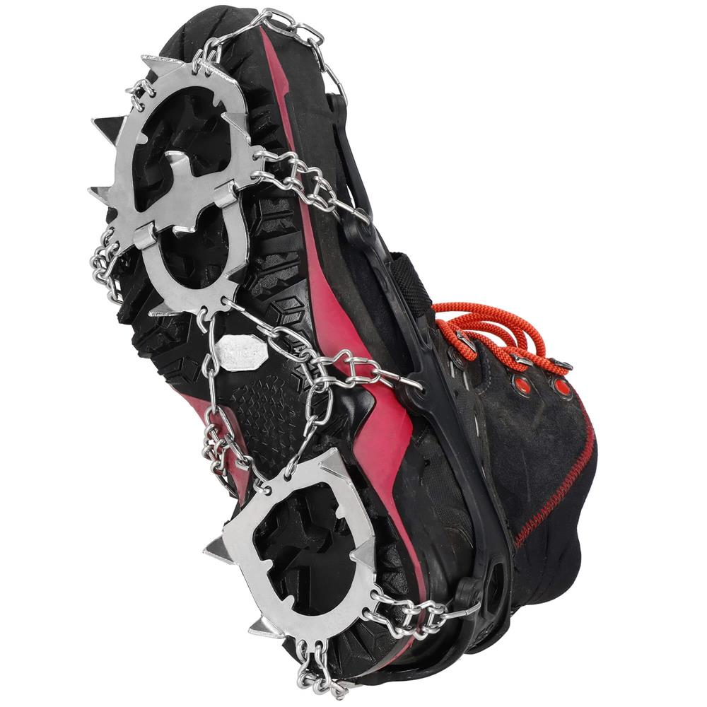 Crampoane antiderapante pentru incaltaminte, marimea M 36-40, cu 13 pini, otel si TPE, negru - imagine 6