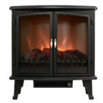 Semineu electric cu efect de flacara, 1800W, 2 trepte, ventilator incorporat, 63x35x70 cm, negru