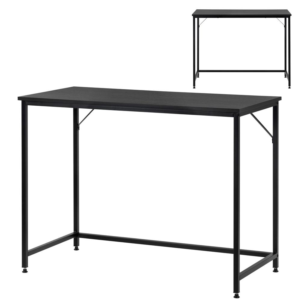 Birou cu blat MDF si cadru metalic, 100x50x76 cm, negru - imagine 4