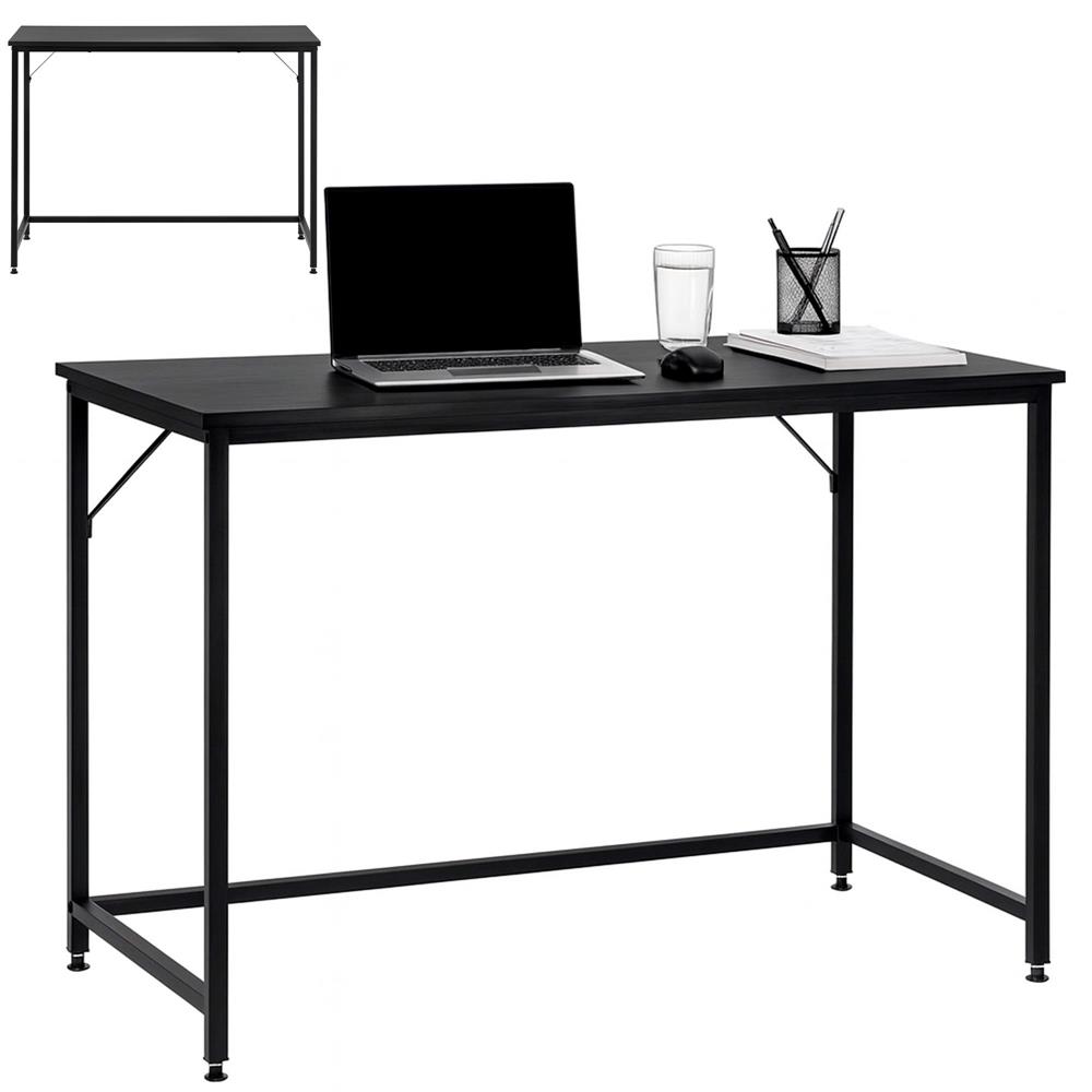 Birou cu blat MDF si cadru metalic, 100x50x76 cm, negru - imagine 5