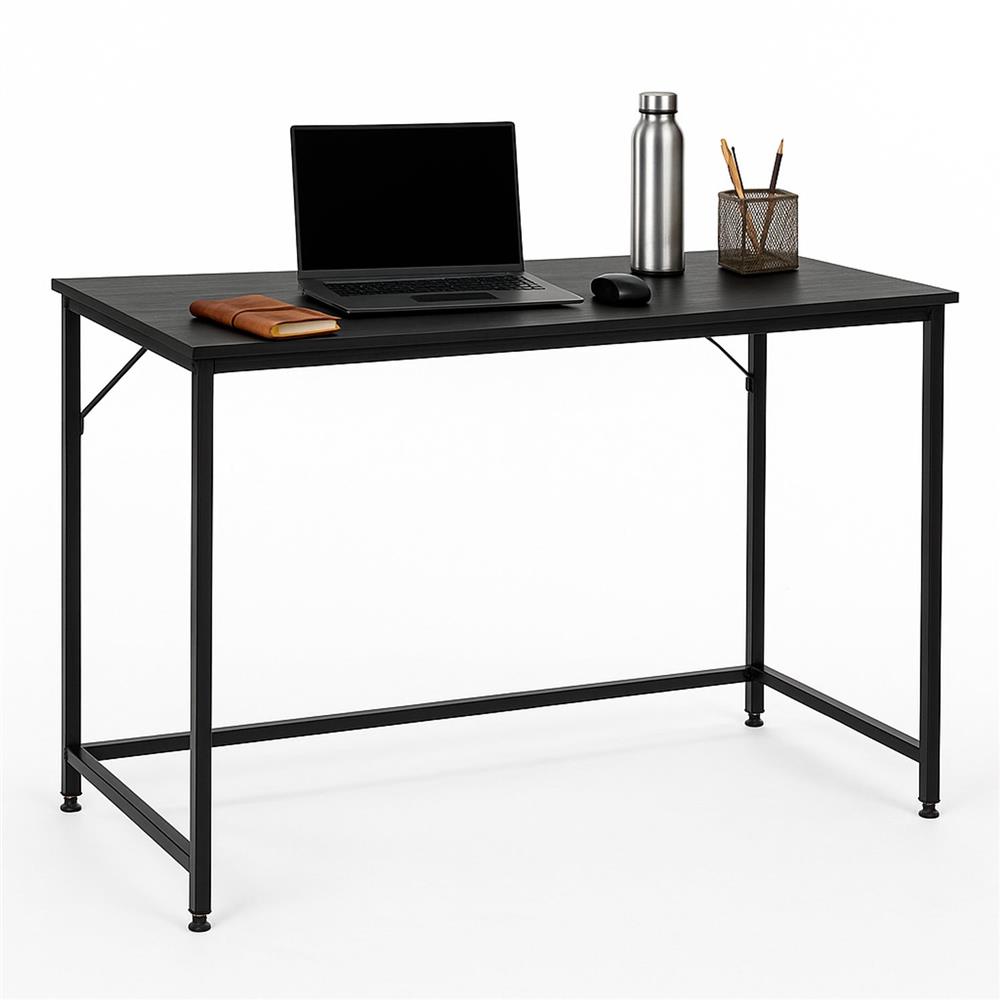 Birou cu blat MDF si cadru metalic, 100x50x76 cm, negru - imagine 7