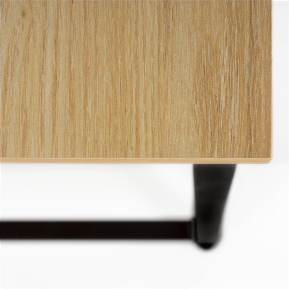 Birou cu blat MDF si cadru metalic, 100x50x76 cm, maro deschis - imagine 11