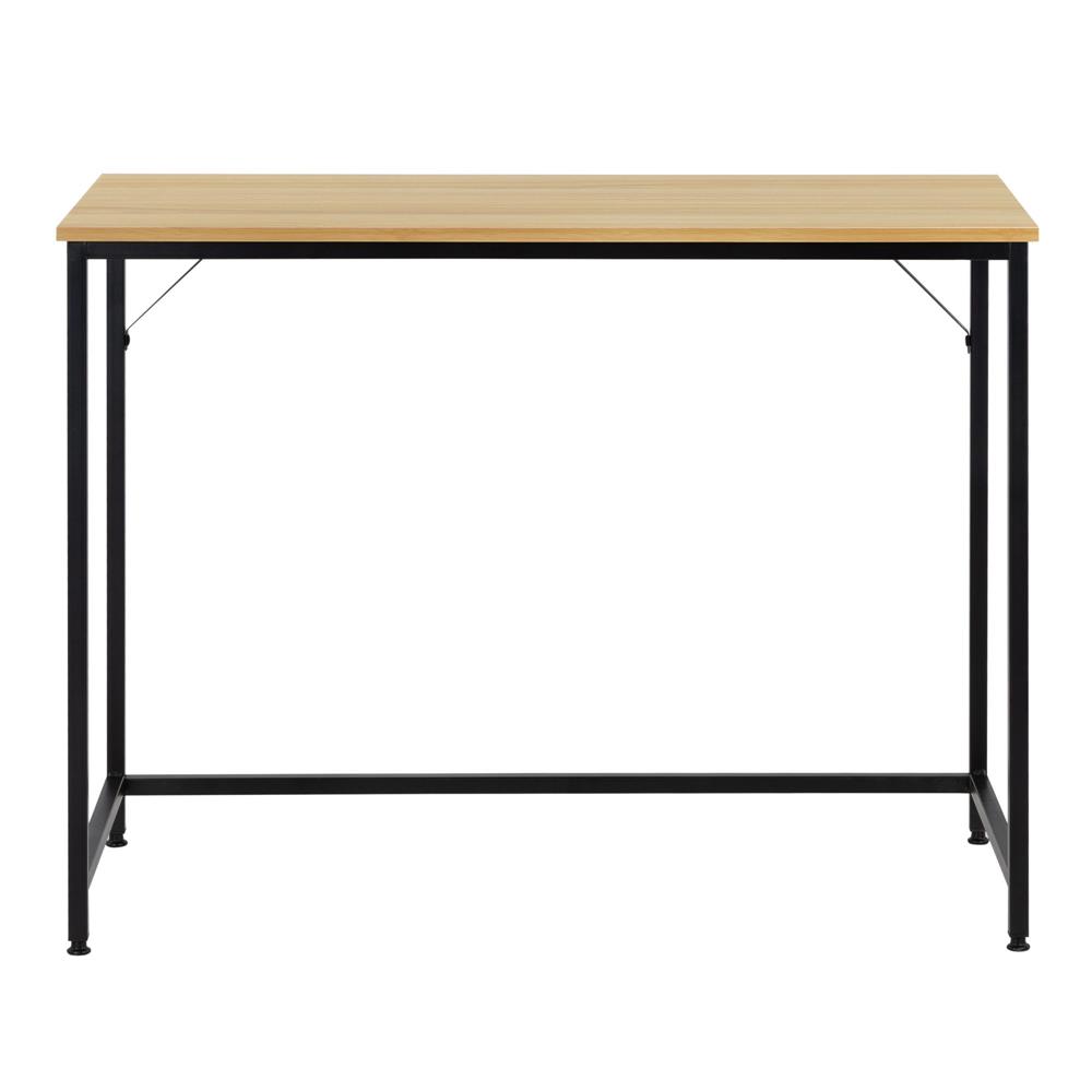 Birou cu blat MDF si cadru metalic, 100x50x76 cm, maro deschis - imagine 16