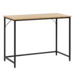 Birou cu blat MDF si cadru metalic, 100x50x76 cm, maro deschis