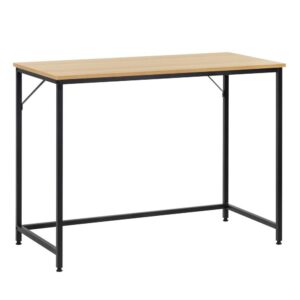 Birou cu blat MDF si cadru metalic, 100x50x76 cm, maro deschis