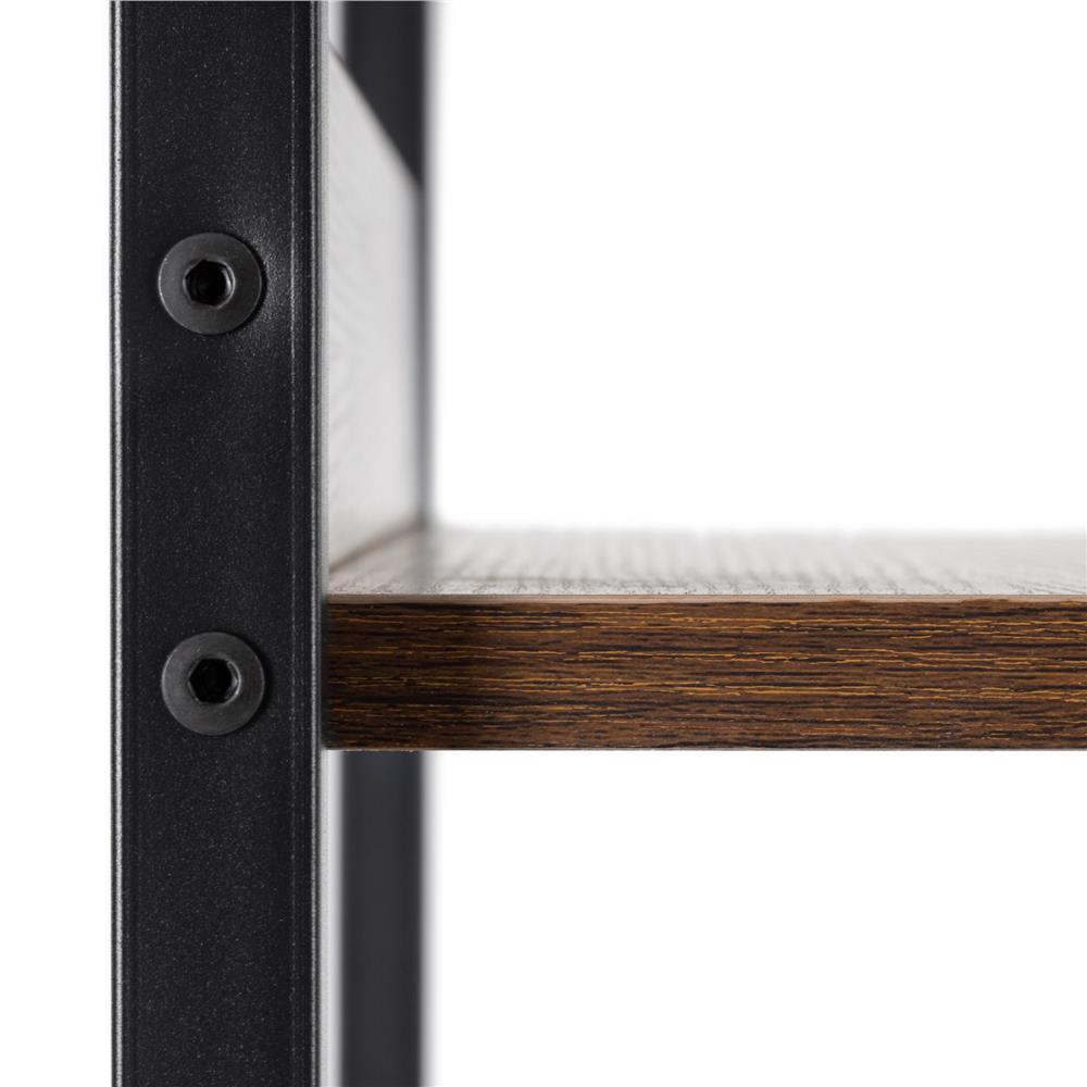 Etajera cu 4 polite din MDF si cadru metalic, stil industrial, 60x28x124.5 cm, maro inchis si negru - imagine 15