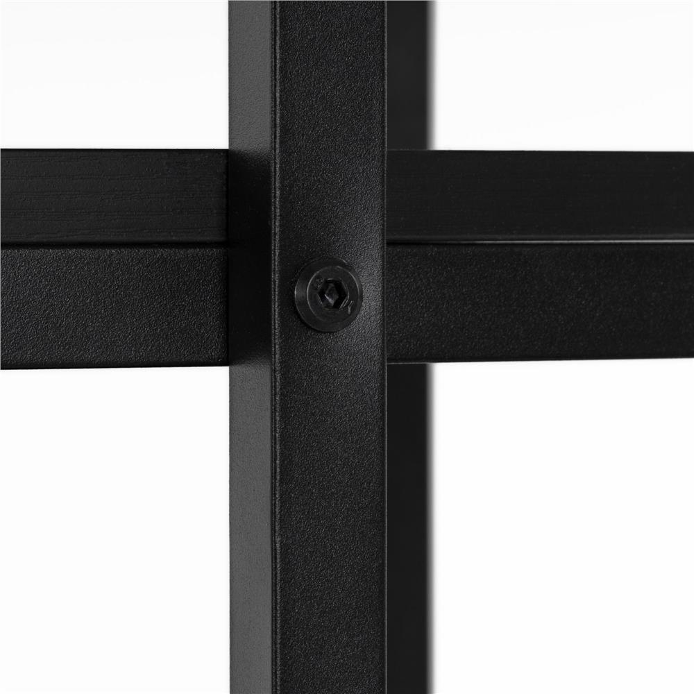 Birou cu blat MDF si rafturi laterale, cadru metalic, 120x48x122 cm, negru - imagine 10