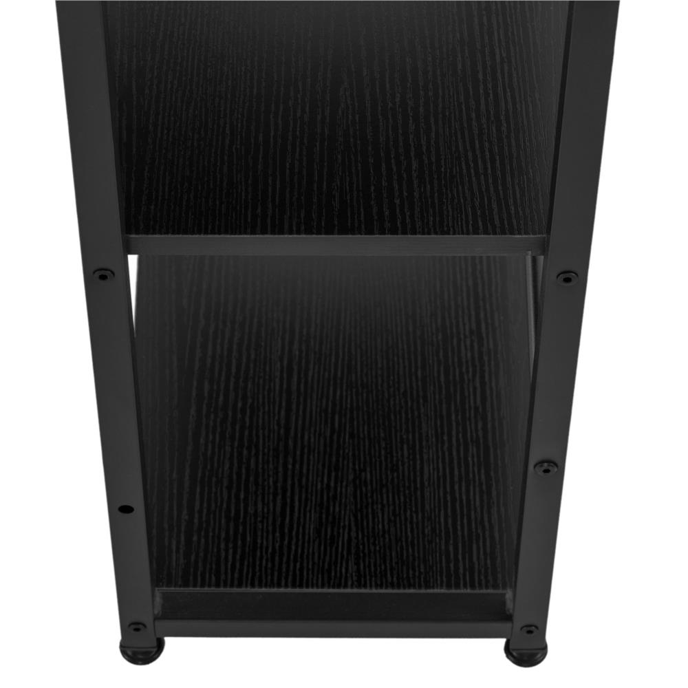 Birou cu blat MDF si rafturi laterale, cadru metalic, 120x48x122 cm, negru - imagine 11