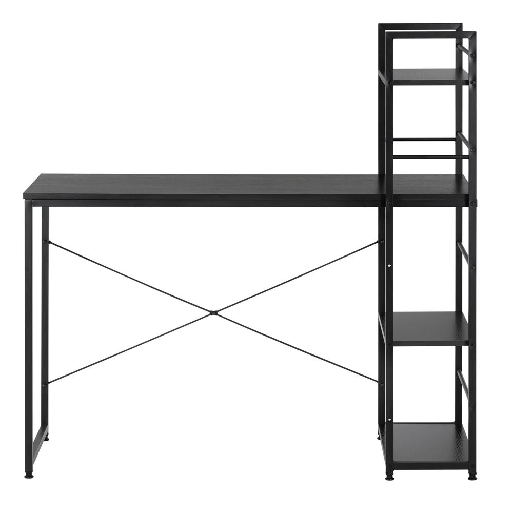 Birou cu blat MDF si rafturi laterale, cadru metalic, 120x48x122 cm, negru - imagine 14