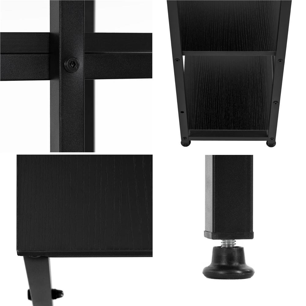 Birou cu blat MDF si rafturi laterale, cadru metalic, 120x48x122 cm, negru - imagine 15