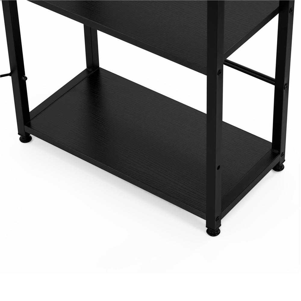 Birou cu blat MDF si rafturi laterale, cadru metalic, 120x48x122 cm, negru - imagine 16