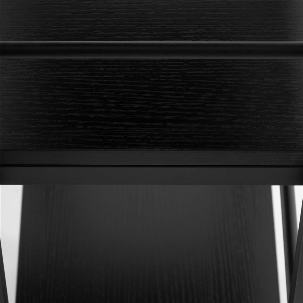 Birou cu blat MDF si rafturi laterale, cadru metalic, 120x48x122 cm, negru - imagine 17