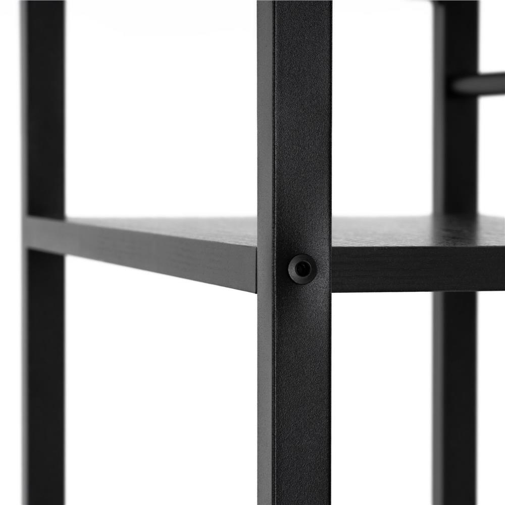 Birou cu blat MDF si rafturi laterale, cadru metalic, 120x48x122 cm, negru - imagine 18