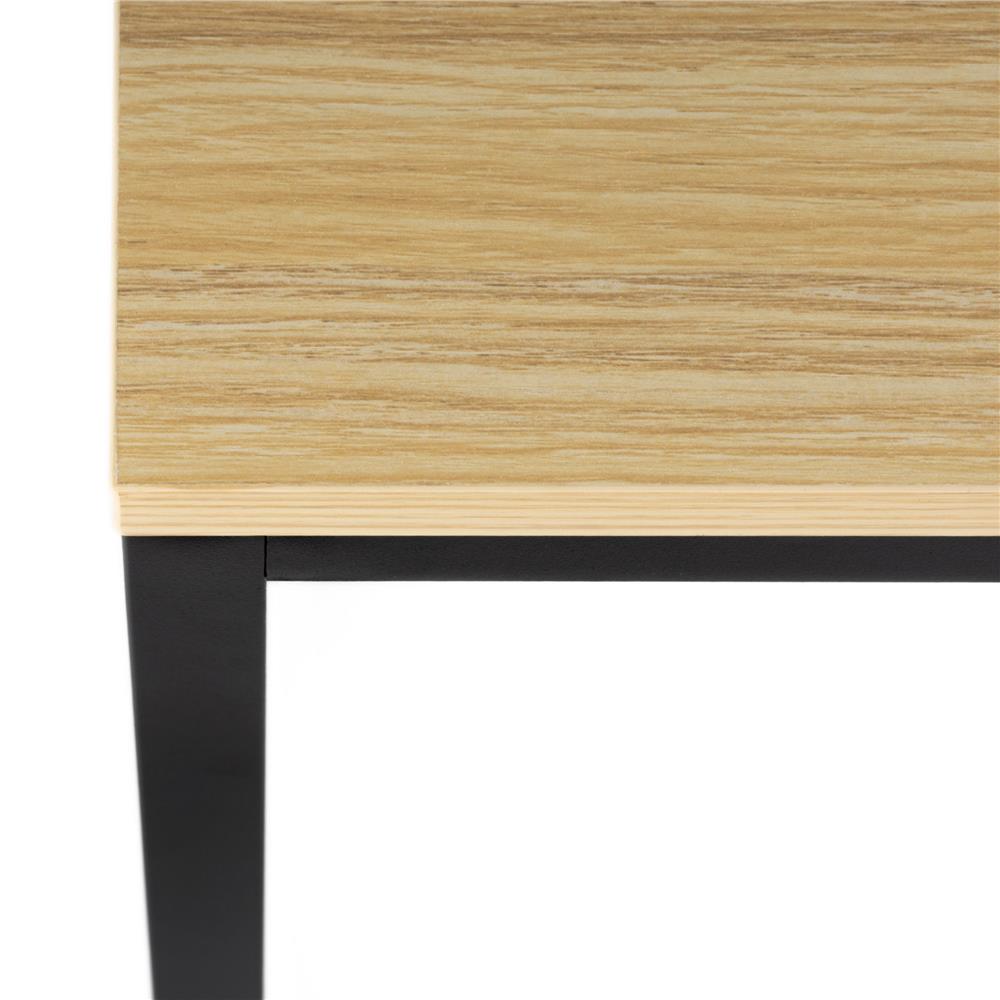 Birou cu blat MDF si rafturi laterale, cadru metalic, 120x48x122 cm, maro deschis - imagine 10