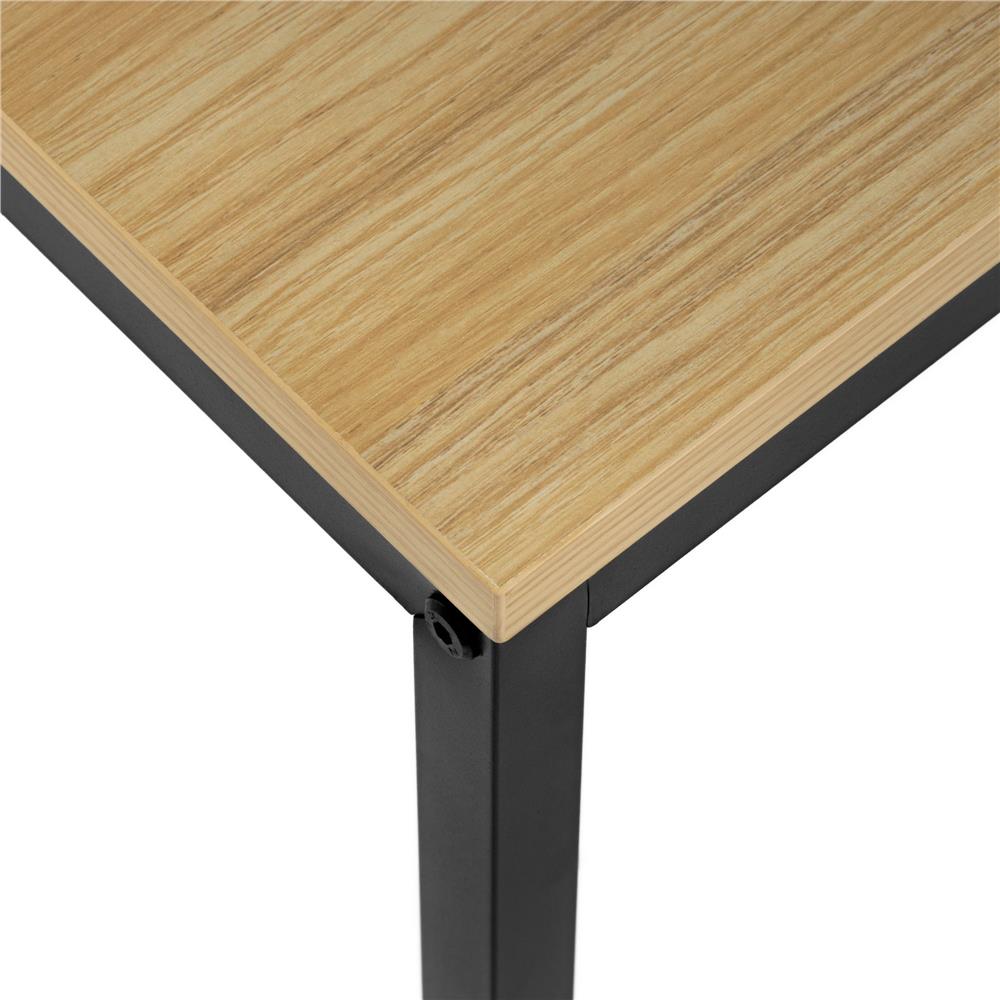 Birou cu blat MDF si rafturi laterale, cadru metalic, 120x48x122 cm, maro deschis - imagine 14