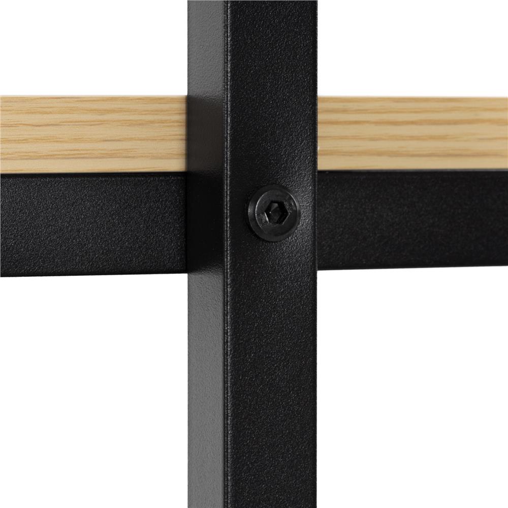 Birou cu blat MDF si rafturi laterale, cadru metalic, 120x48x122 cm, maro deschis - imagine 15