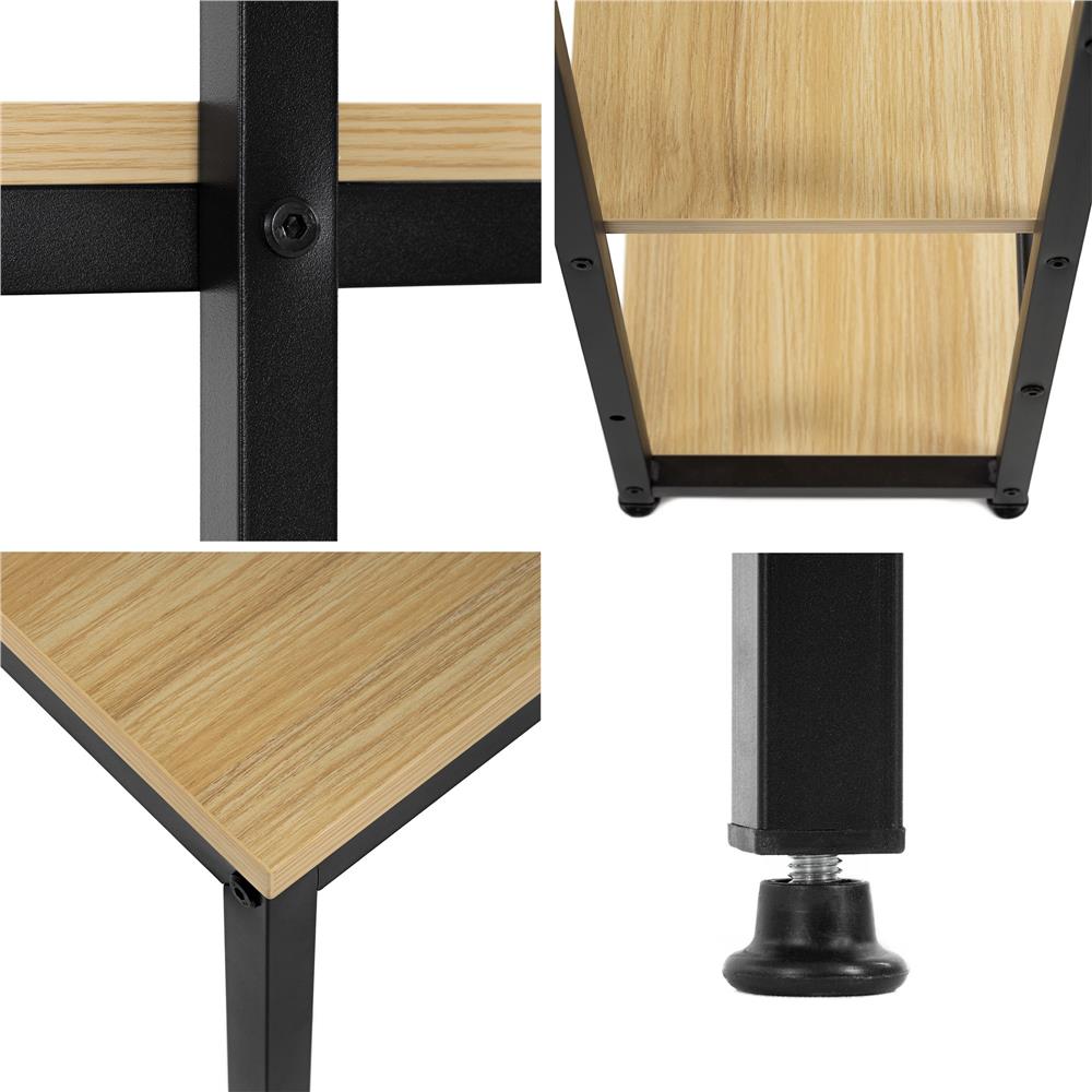 Birou cu blat MDF si rafturi laterale, cadru metalic, 120x48x122 cm, maro deschis - imagine 20