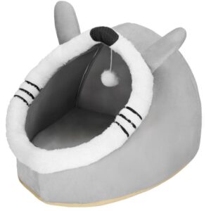 Culcus pentru pisci sau catei, cu perna moale detasabila, 50x36x41 cm, gri