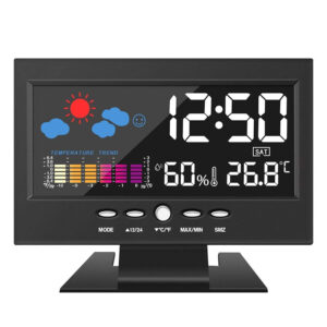 Statie meteo digitala, pentru interior, cu afisaj color, termometru si higrometru, 15x11x5 cm