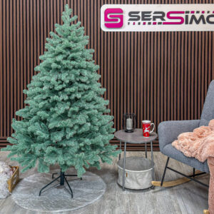 Brad artificial Christmas Deluxe by Sersimo, Kovalivska argintiu, 3D, 180 cm