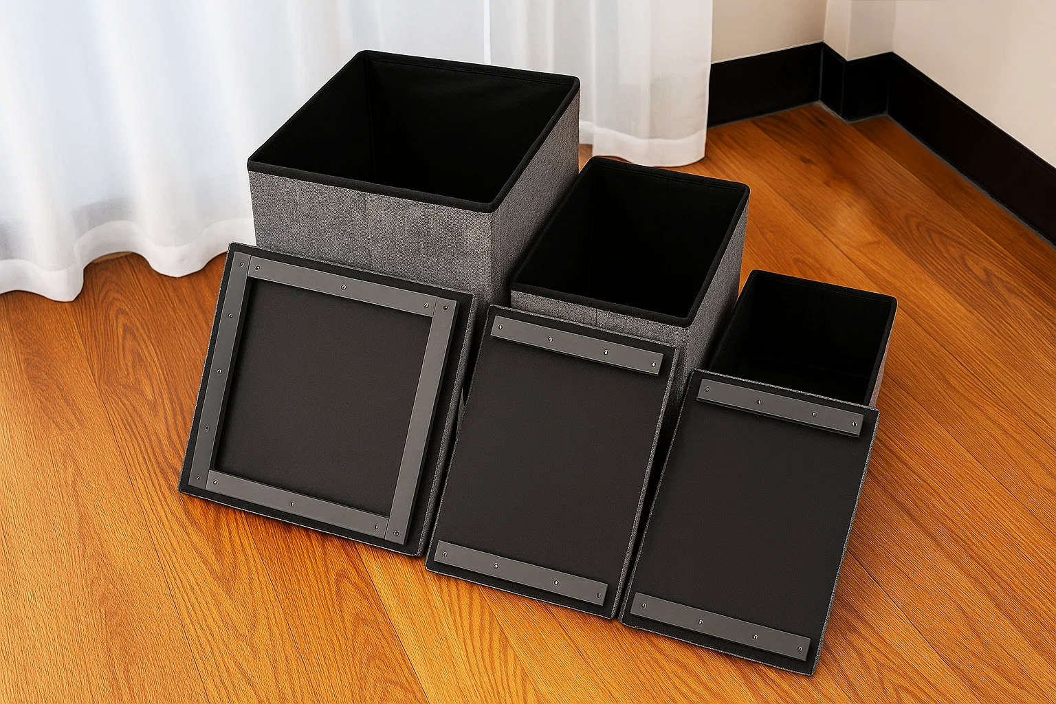 Ansamblu de zgariat pentru pisici 3in1 cu trepte, casuta si panou sisal, 33x76x42 cm, gri - imagine 5