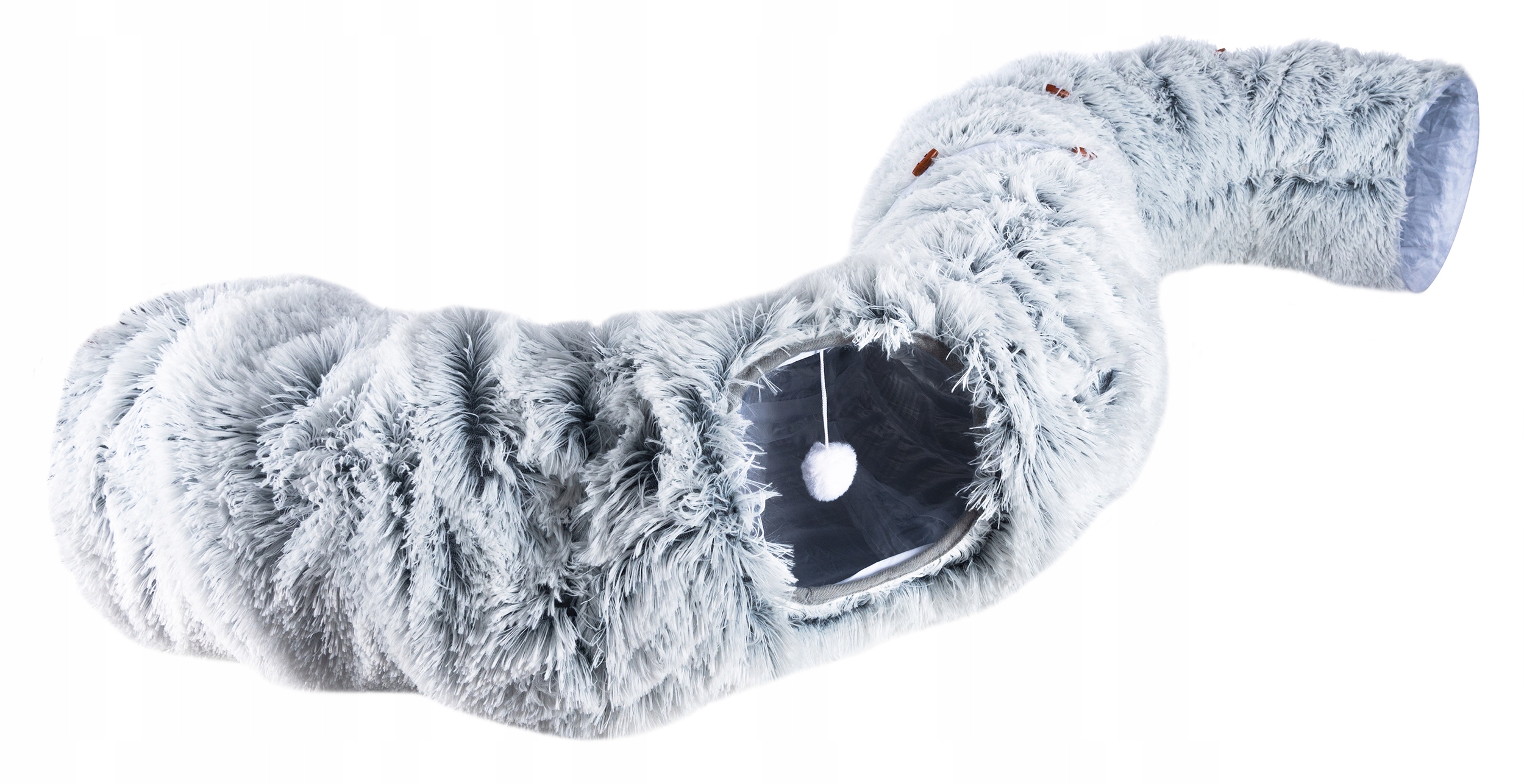 Tunel de joaca pentru pisici din plus, transformabil in pat rotund, 85 cm - imagine 9