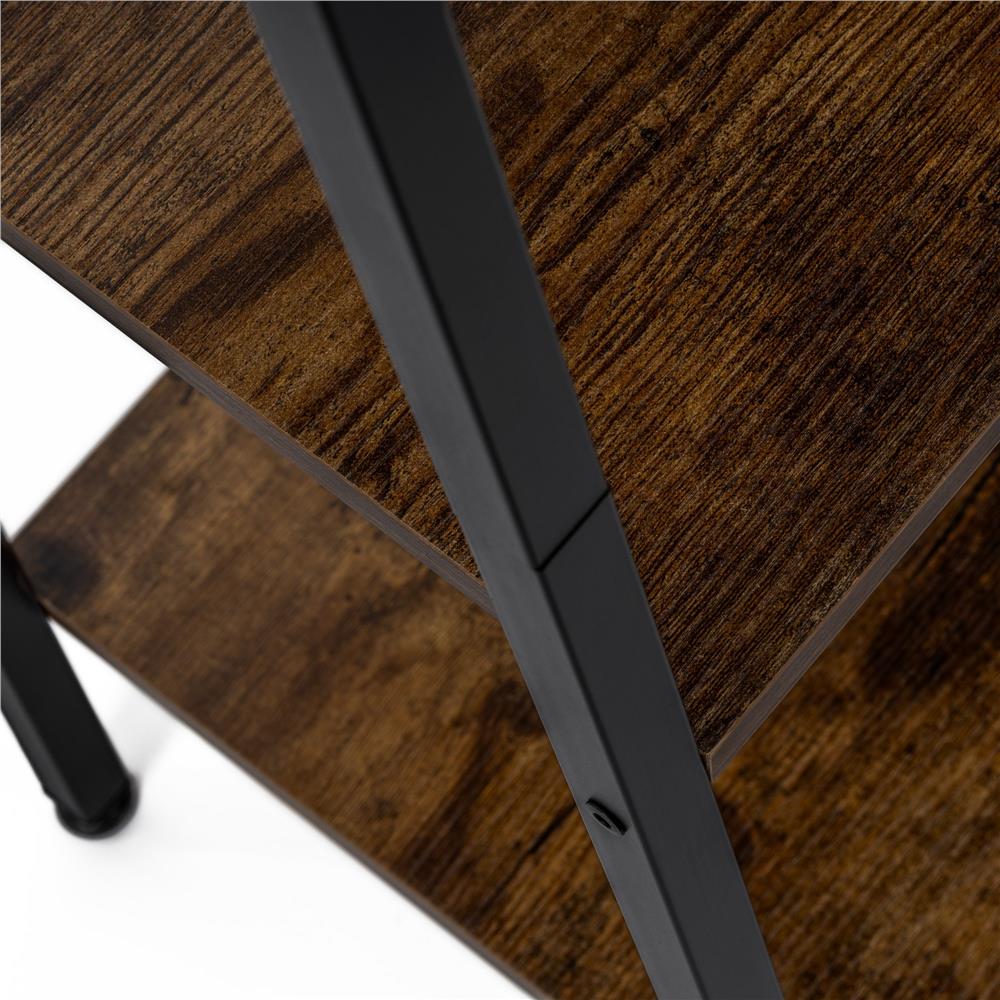 Etajera cu 4 rafturi, metal si MDF, stil industrial, 56x34x138 cm, maro inchis si negru - imagine 15