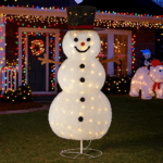 Om de zapada de exterior, pe structura metalica, 180cm, 3D, lumina calda cu 200 LED