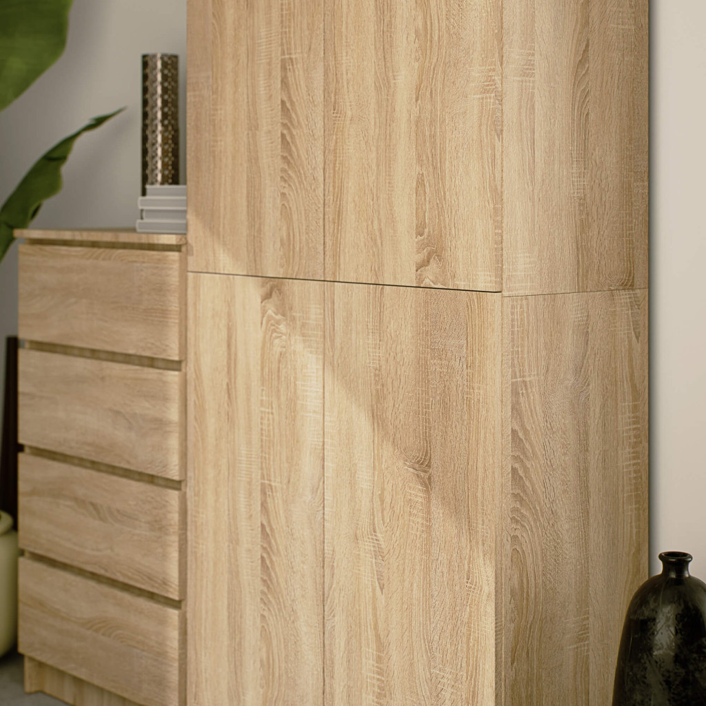 Dulap cu 8 etajere, PAL laminat 16 mm, 80x35x180 cm, stejar sonoma - imagine 5