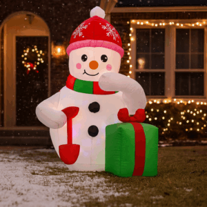 Om de zapada gonflabil pentru exterior, cu iluminare LED, 180 cm, compresor integrat, alb