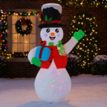 Om de zapada gonflabil de exterior, iluminare LED, 180 cm, compresor integrat, alb