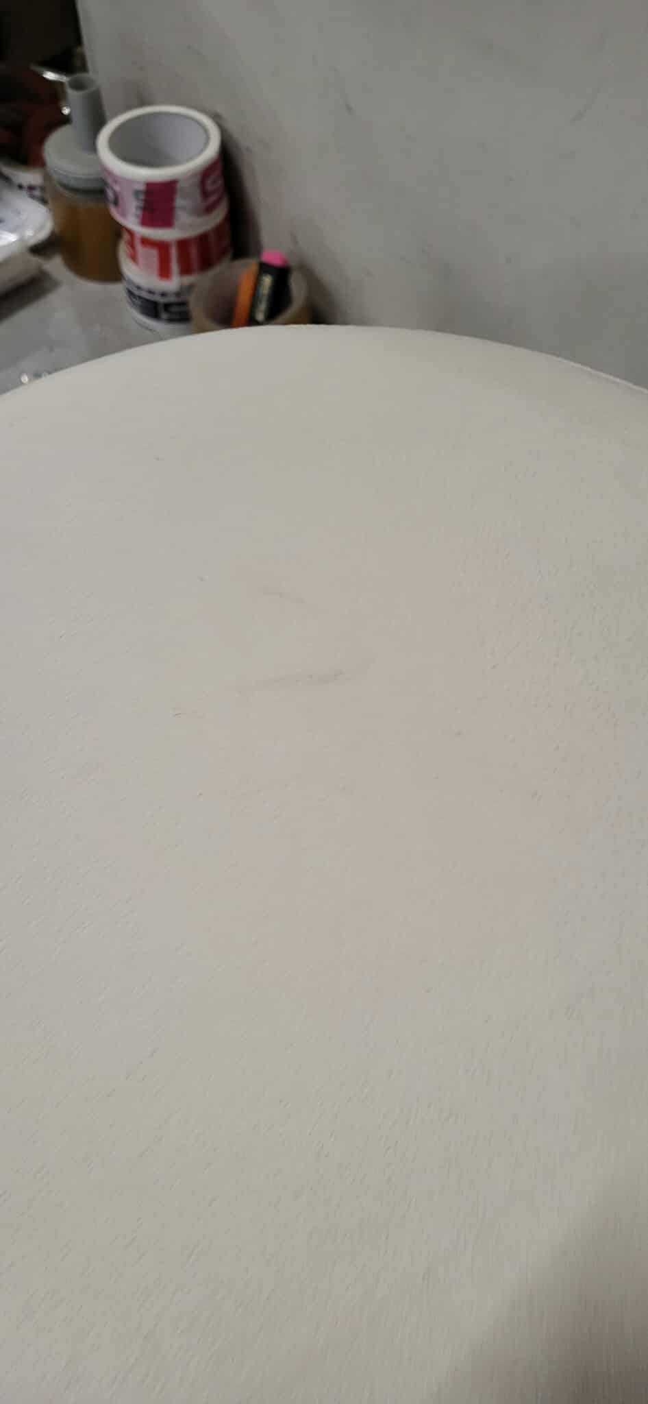 RESIGILAT: Taburet rotund, tapitat cu stofa, picioare otel, sarcina 100kg, 28x42cm, crem - imagine 4