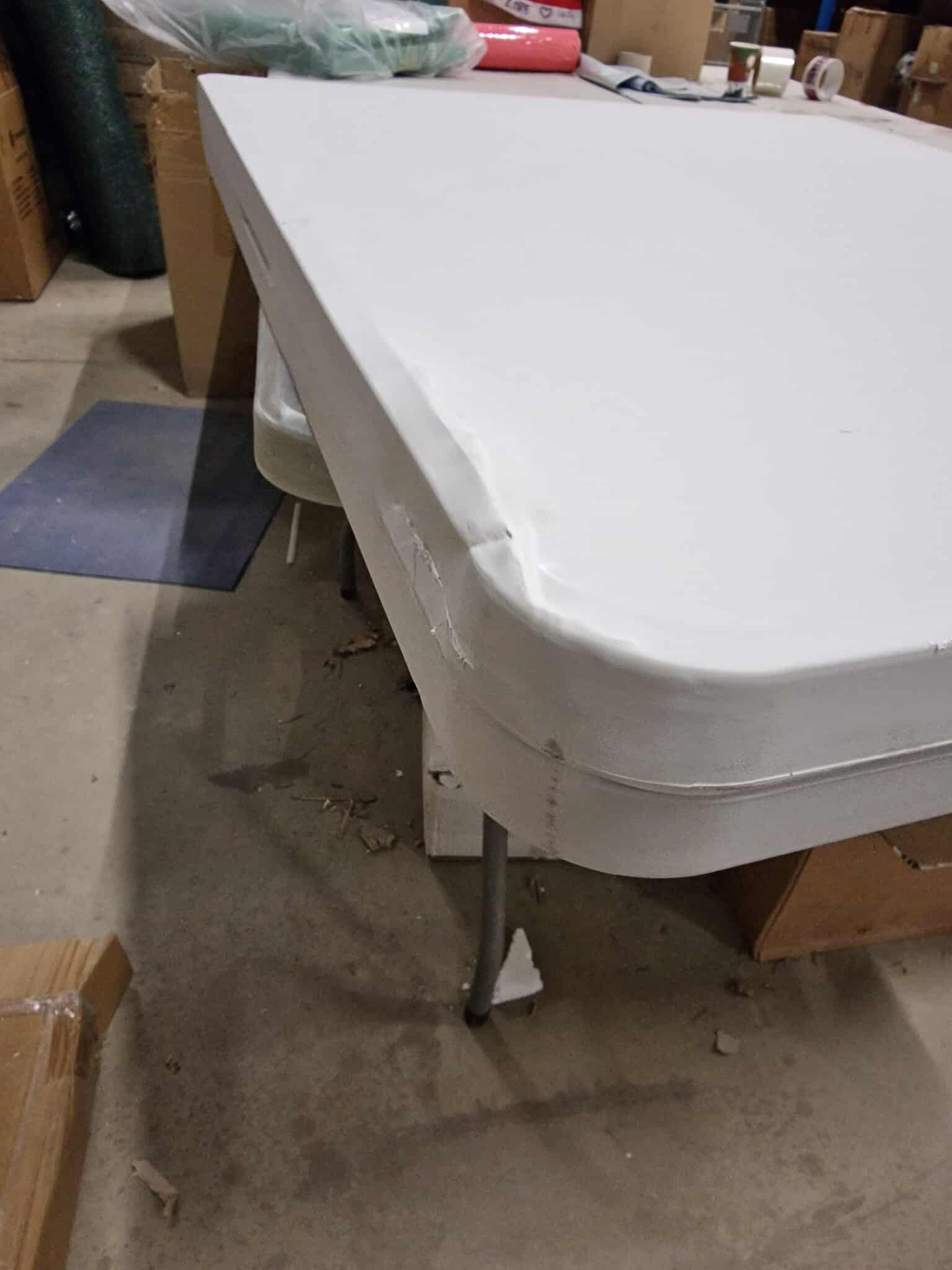 RESIGILAT: Masa dreptunghiulara pliabila multifunctionala, 180x72x75cm, alba - imagine 2