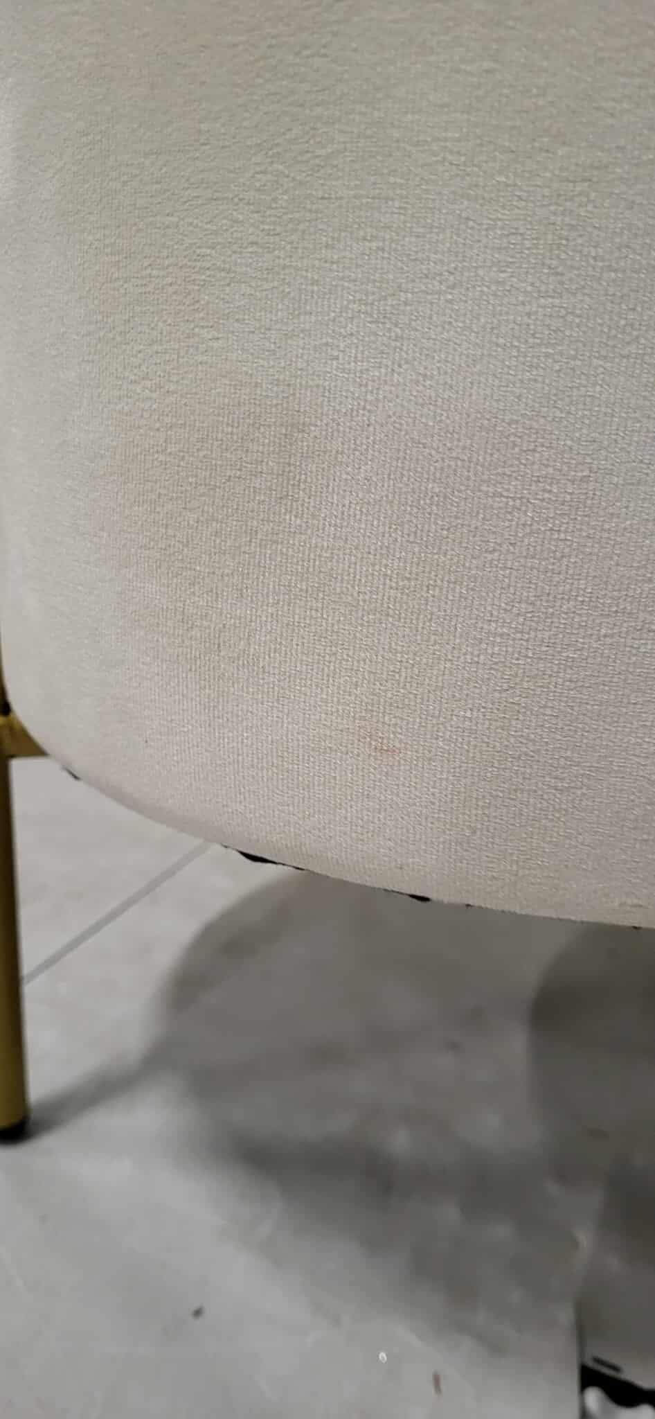 RESIGILAT: Taburet rotund, tapitat cu stofa, picioare otel, sarcina 100kg, 28x42cm, crem - imagine 2