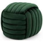 Taburet tapitat Nilo, velur, 53x50x43 cm, verde smarald