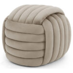 Taburet tapitat Nilo, velur, 53x50x43 cm, bej