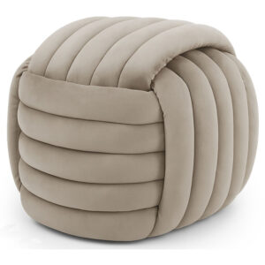 Taburet tapitat Nilo, velur, 53x50x43 cm, bej