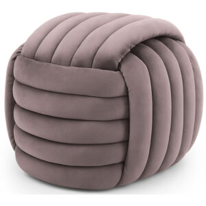 Taburet tapitat Nilo, velur, 53x50x43 cm, roz pudrat