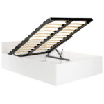 Somiera metalica rabatabila pentru pat 160x200 cm cu pistoane gaz, 26 lamele, cadru rezistent