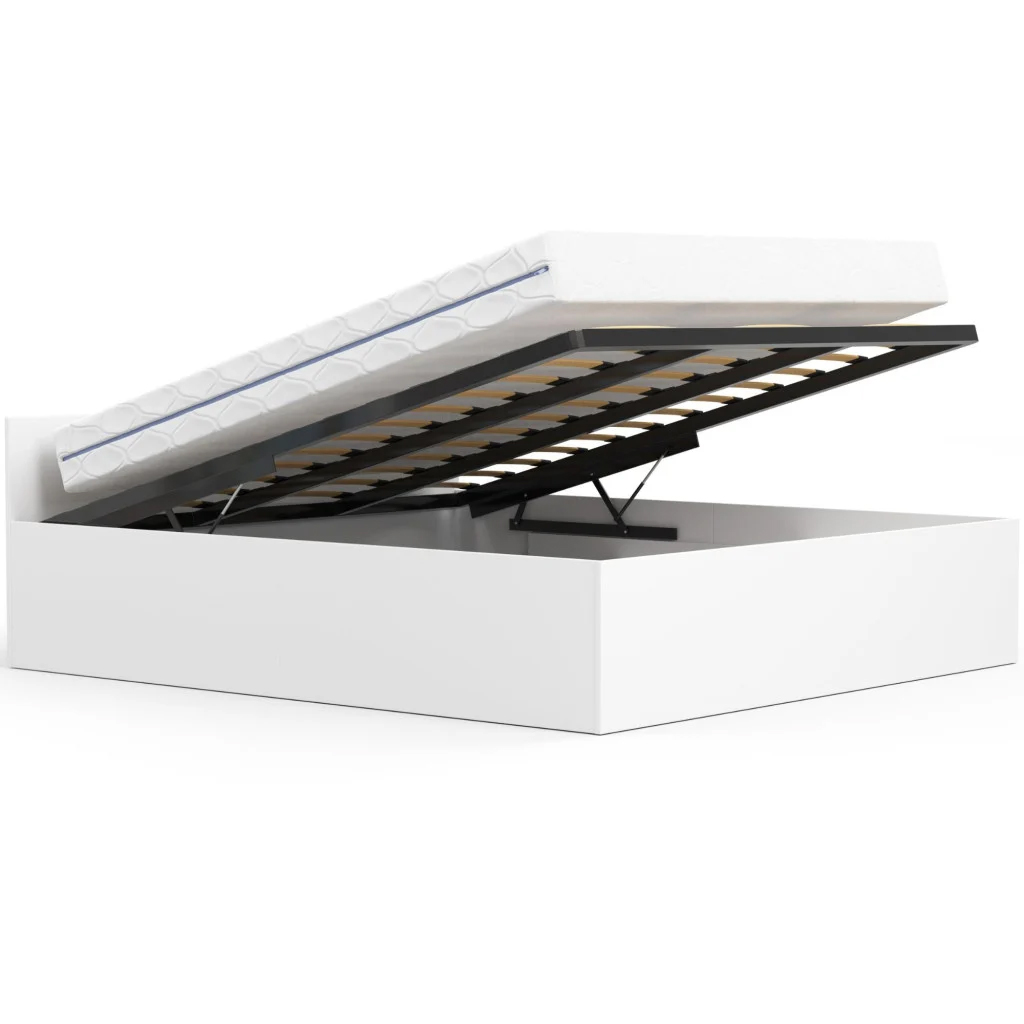 Somiera metalica rabatabila pentru pat 180x200 cm cu pistoane gaz, 26 lamele, cadru rezistent, negru - imagine 4