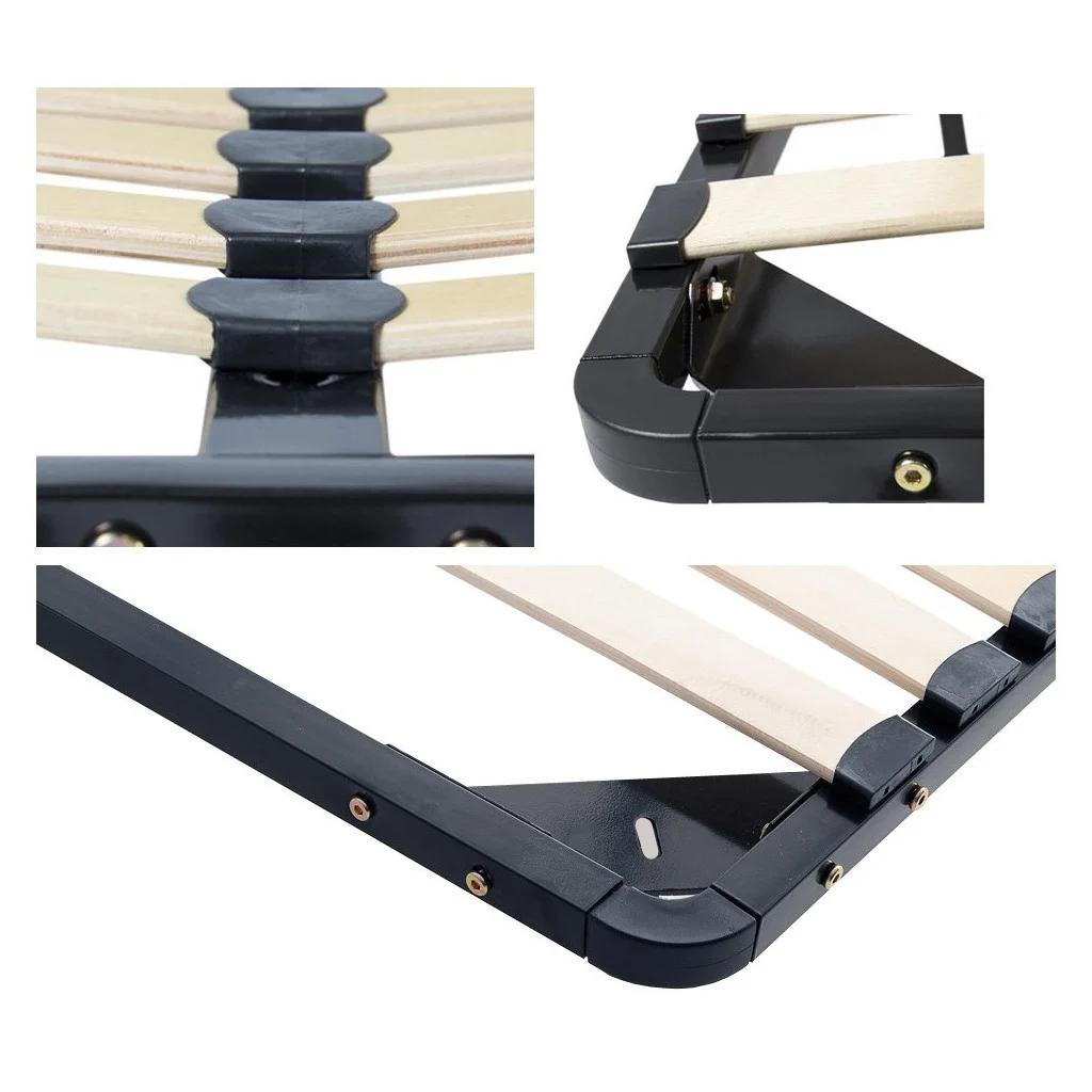 Somiera metalica rabatabila pentru pat 180x200 cm cu pistoane gaz, 26 lamele, cadru rezistent, negru - imagine 5