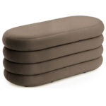 Taburet tapitat Puffo cu spatiu de depozitare, velur, 100x42x42 cm, maro