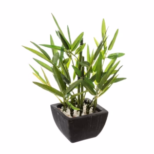 Planta artificiala Atmosphera bambus cu ghiveci ceramic, 26 cm, verde