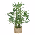 Planta artificiala Atmosphera bambus cu ghiveci natural, 46 cm, verde