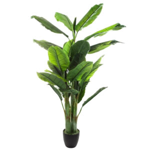Planta artificiala Atmosphera Banana tree cu ghiveci, bananier, 116x116x168 cm, verde